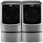 LG 5.2 Cu. Ft. HE Front Load Steam Washer & 7.4 Cu. Ft. Electric Steam Dryer - Graphite Steel